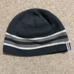 Carhartt Textured Waffle-Stripe Beanie Hat Gray Streetwear Gorcopre-One Size
